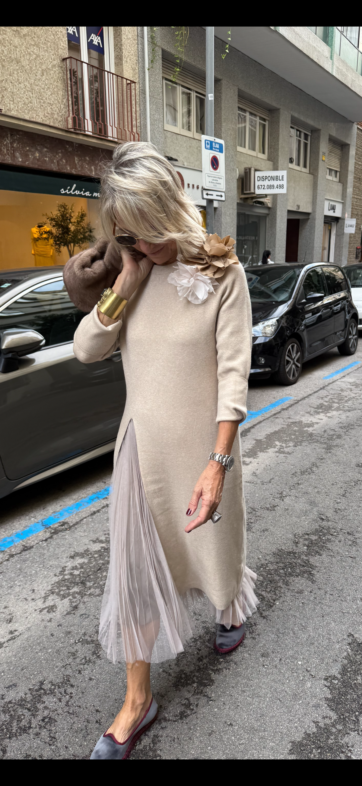Gwenirra - Robe Tulle Tricotée Élégante
