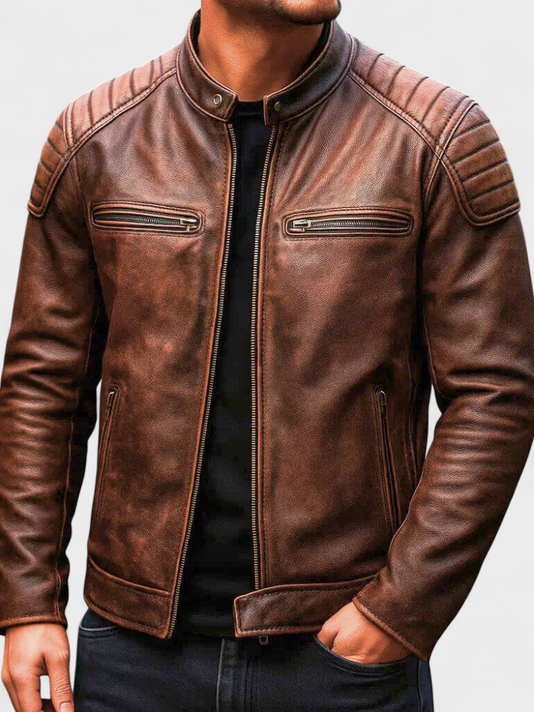 Xavier™ - Blouson Vintage en Cuir Homme