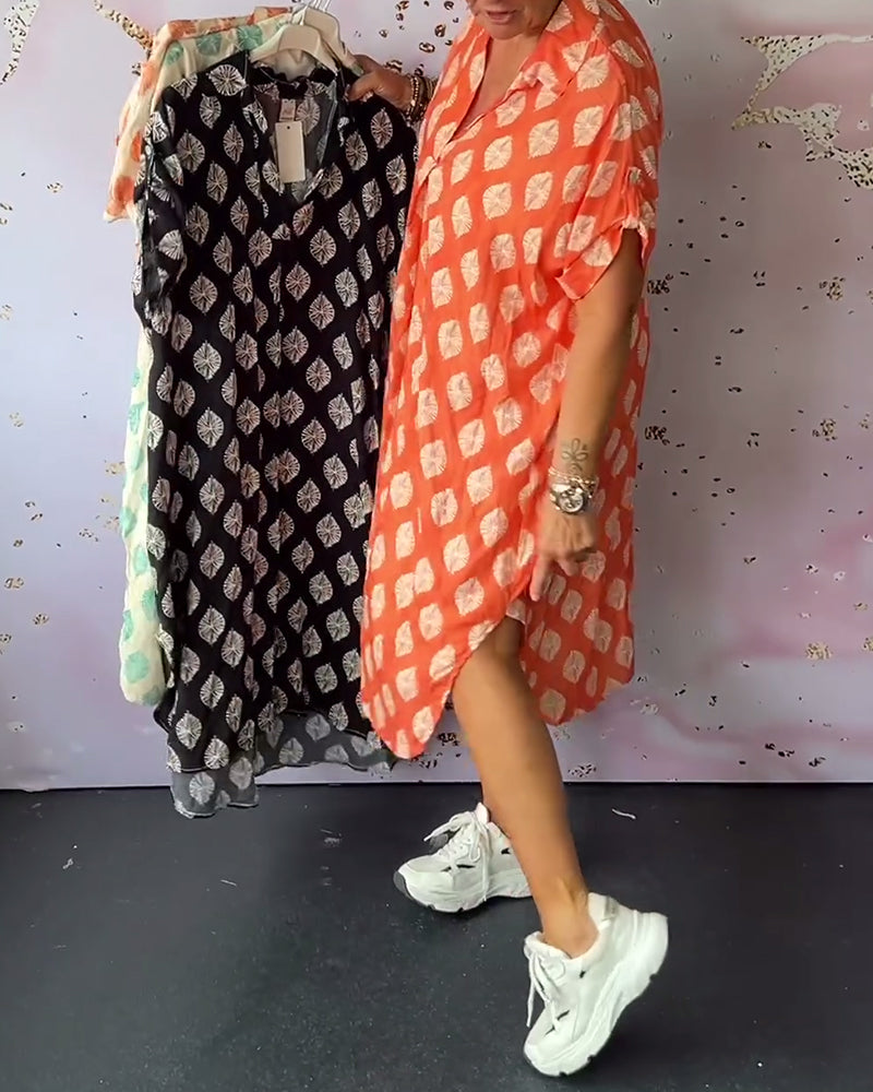 Davina™ - Robe Chemise Ample à Manches Courtes