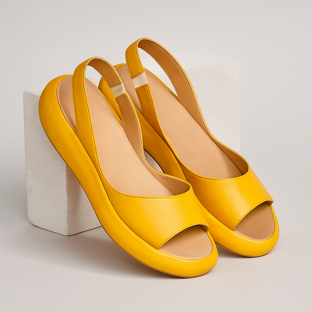 Iverixa™ - Sandales femme compensées bout ouvert semelle plateforme cuir