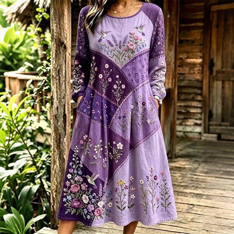 Muriel - Robe femme fluide à motif floral style bohème