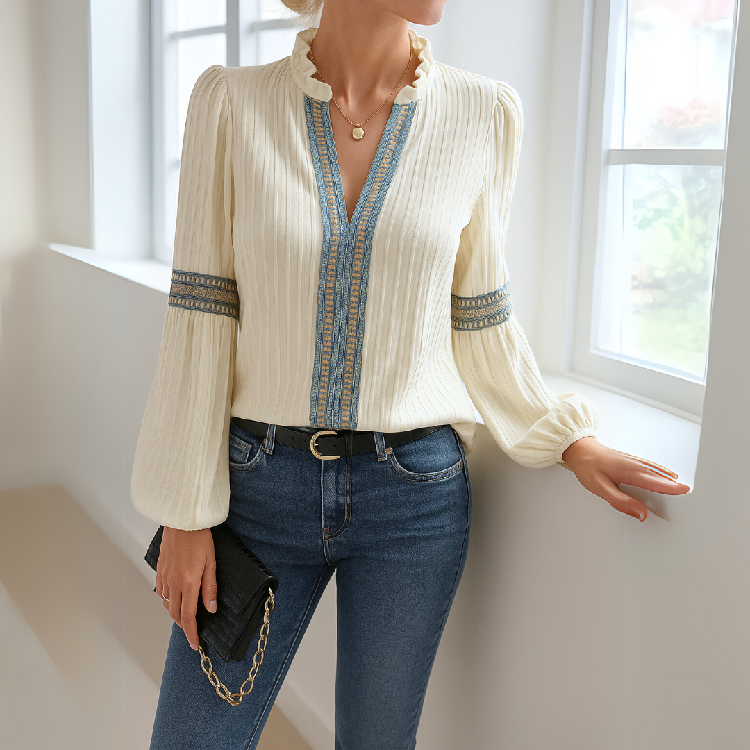Mirabel™ - Blouse en dentelle avec décolleté en V