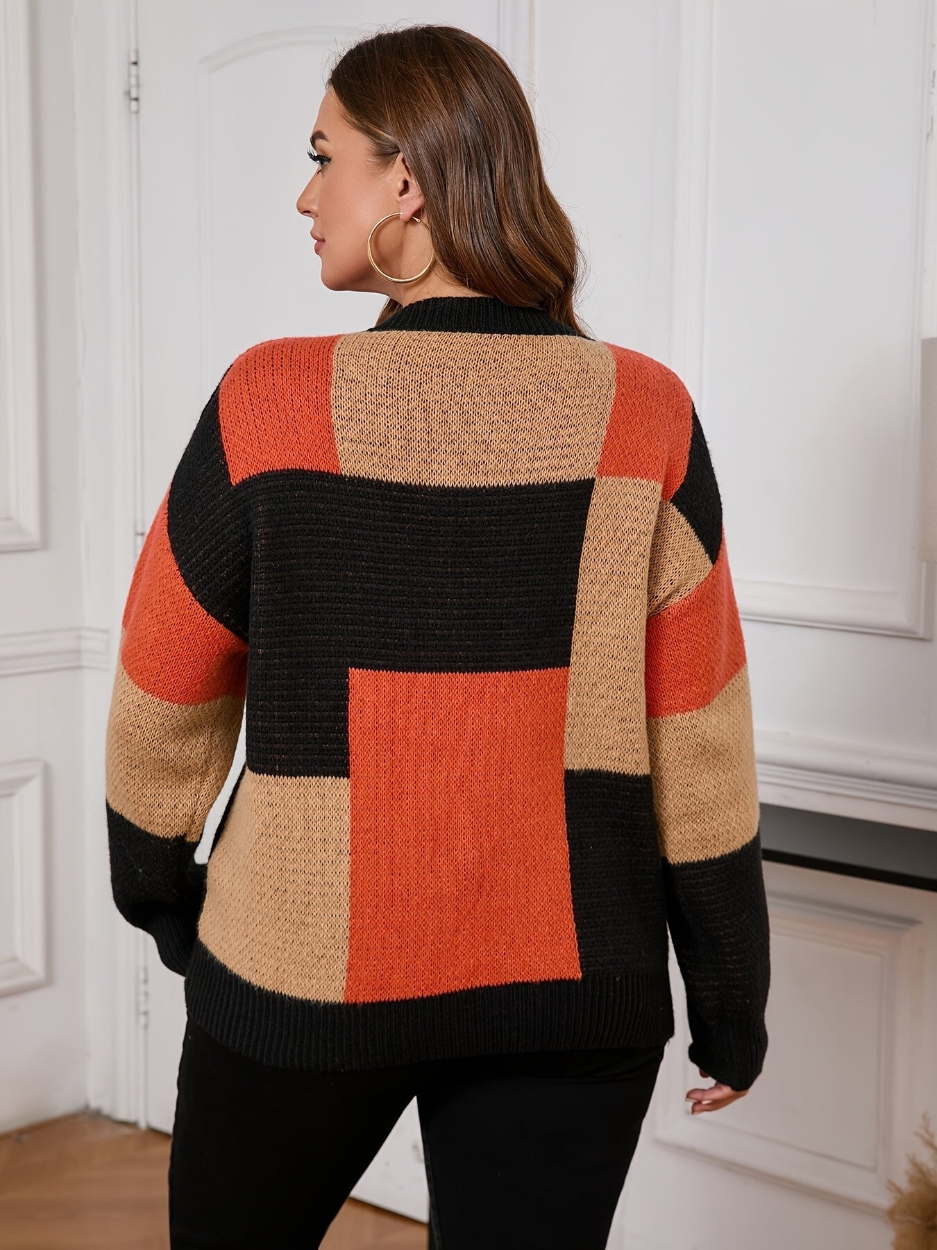 Nicolette™ - Pull Tricot Bicolore - Élégance et Confort pour l'Hiver