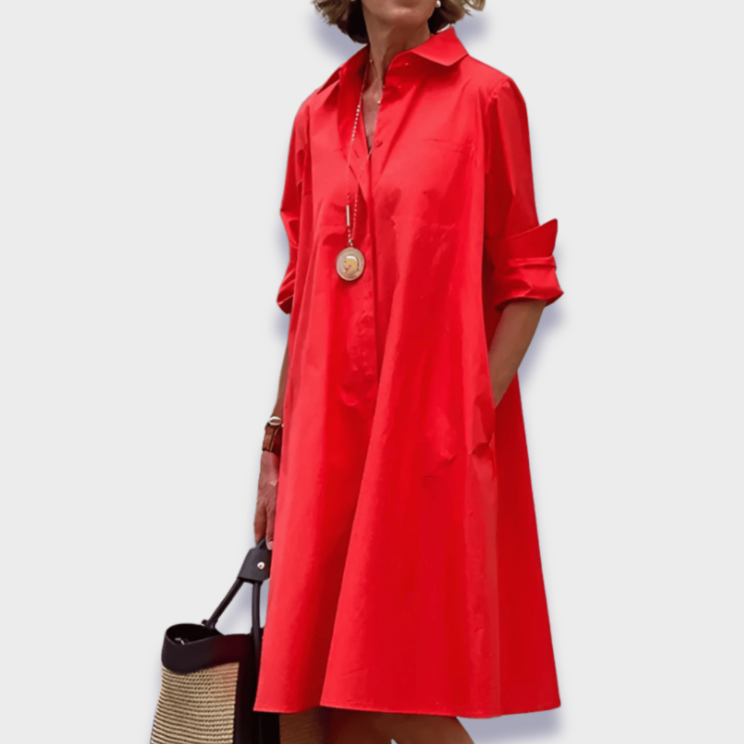 Ysolde™ - Robe Polo Stylée en Tissu Premium Avec Cache-ventre