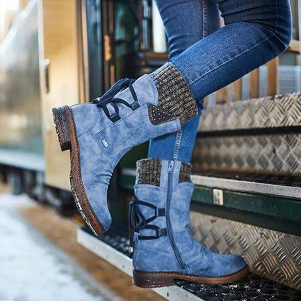 Ovelina™ - Bottines chaudes à lacets pour femmes pour l’hiver