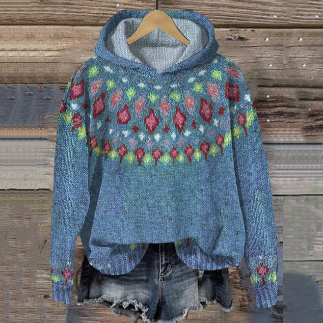 Beliriane - Hoodie Douillet Motifs Nordiques