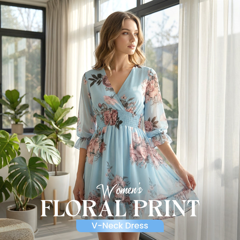 Halvienne™ - Robe Fleurie d’Été à Décolleté V