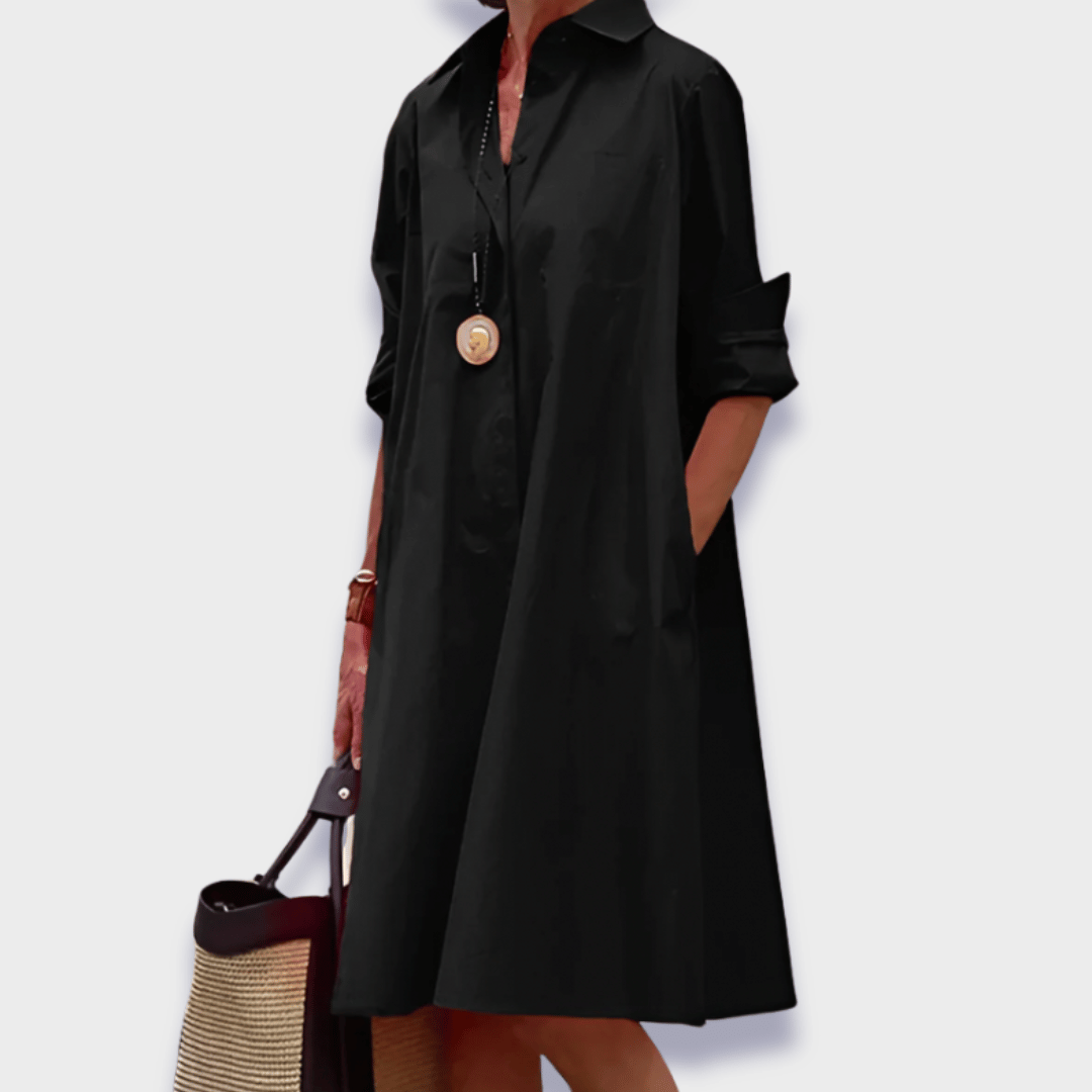 Ysolde™ - Robe Polo Stylée en Tissu Premium Avec Cache-ventre