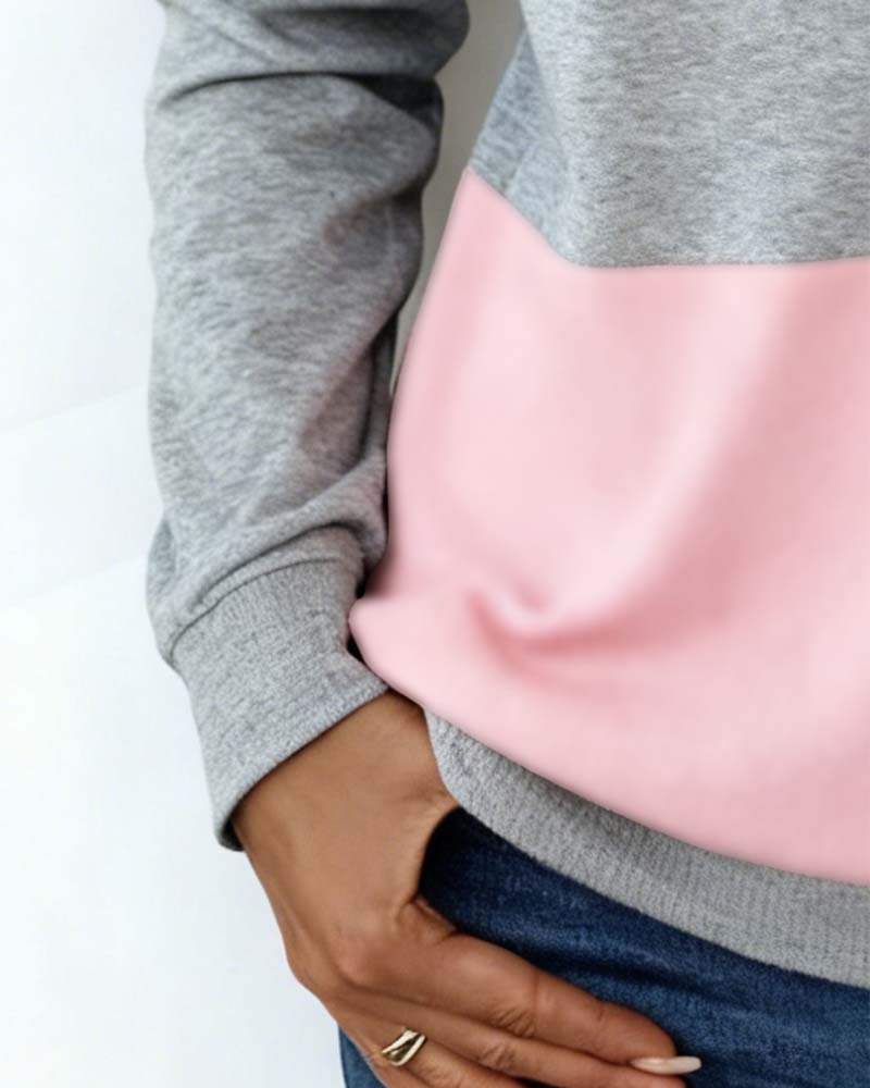 Dorinavelle - Sweat Colorblock Zippé au Confort Décontracté