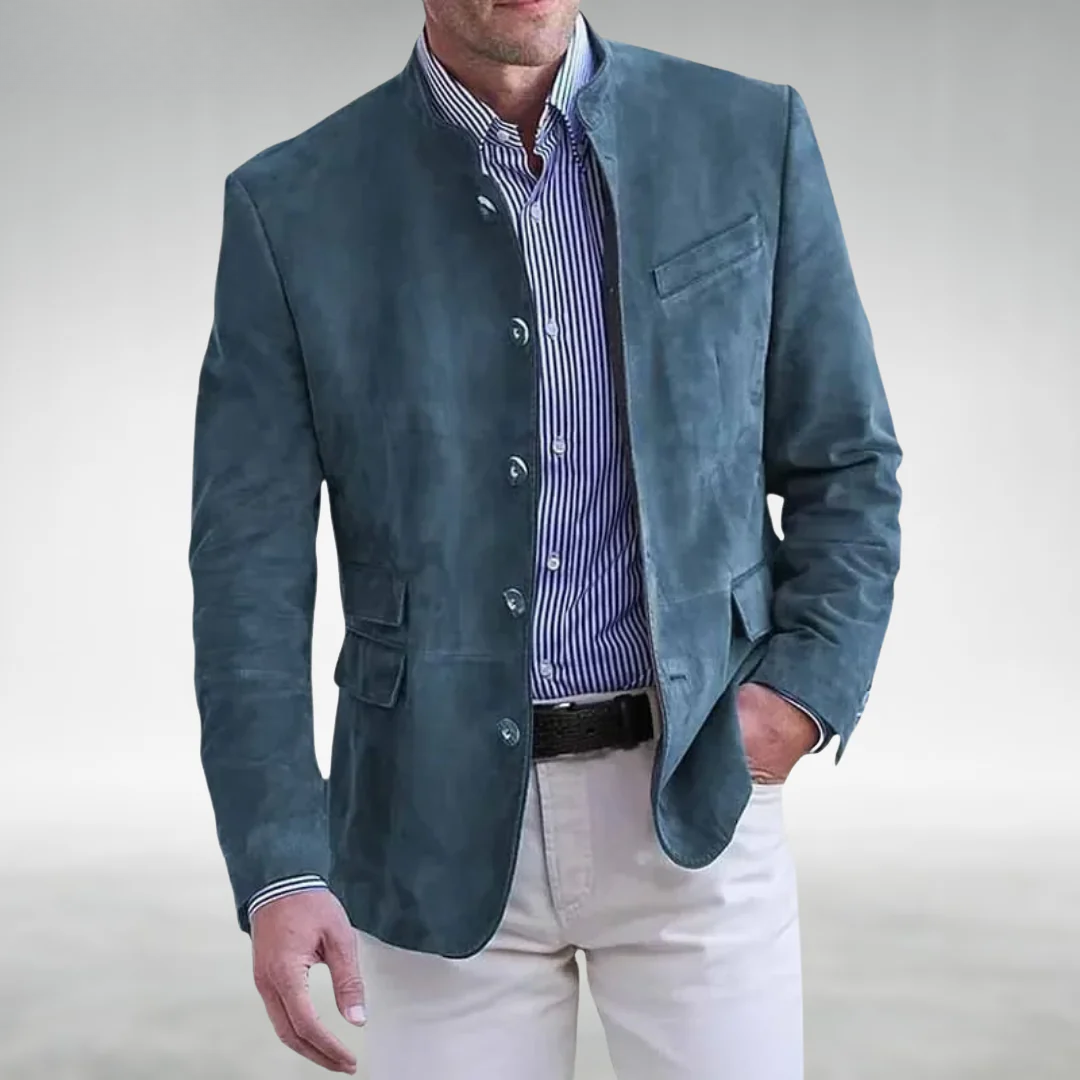 Jonathan - Veste homme effet daim avec col montant élégant