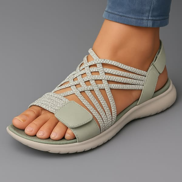 Janira - Sandales femme confort à brides tressées ajustables