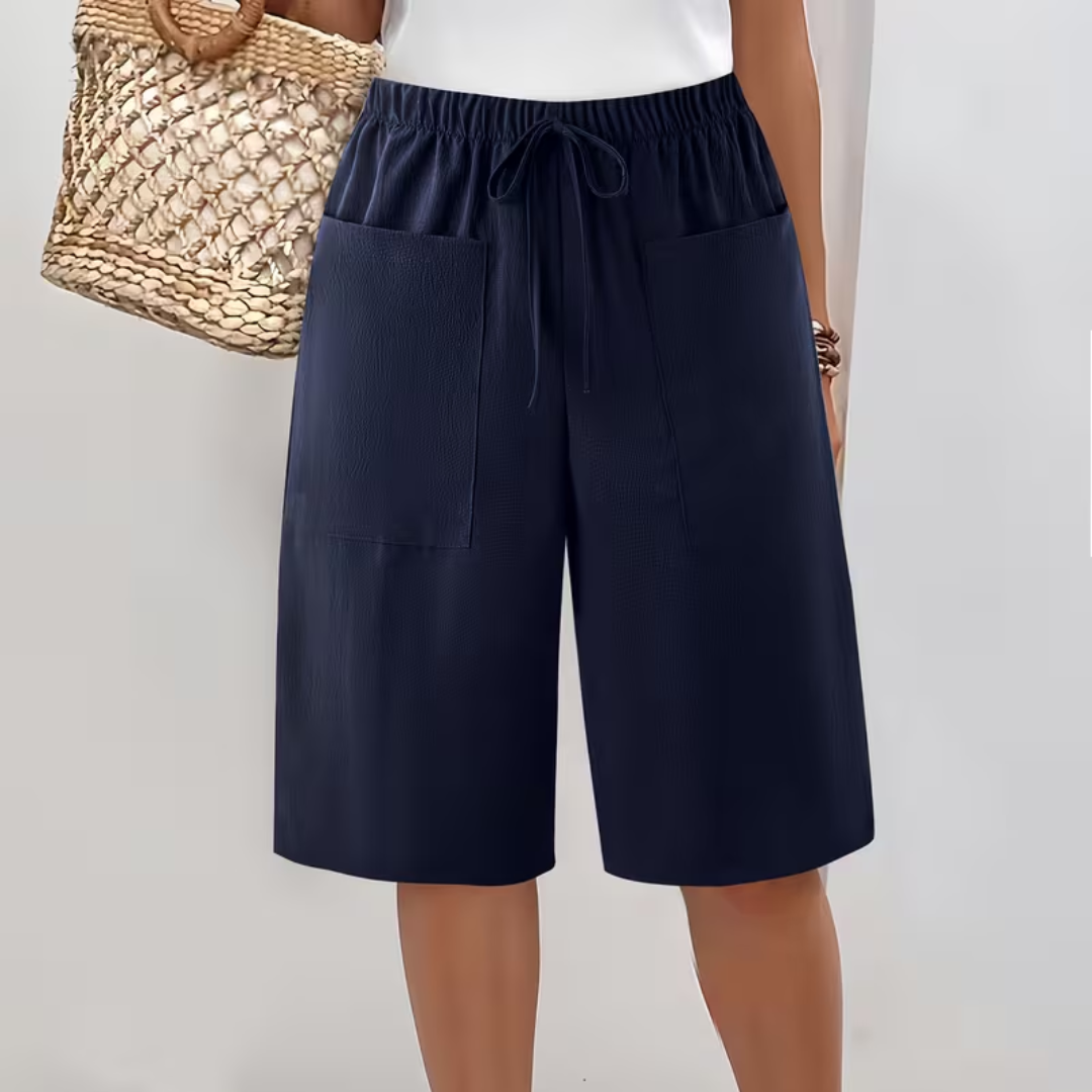Xarelle - Short long femme avec poches et cordon ajustable