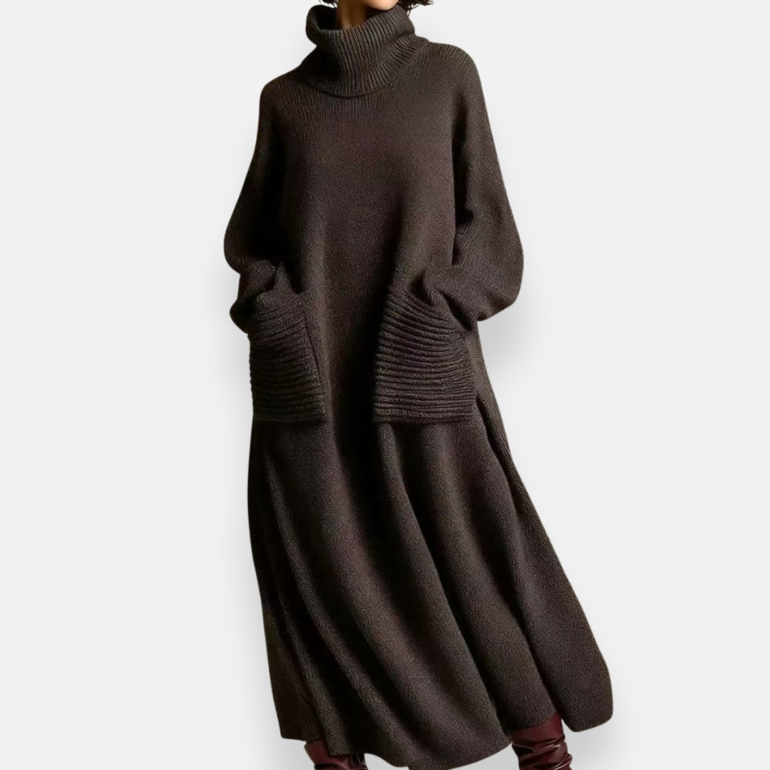 Alyndra™ - Robe En Tricot Longue À Col Montant