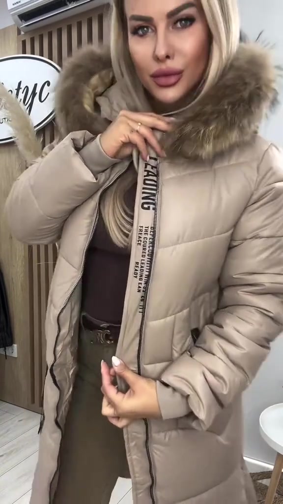 Elysavine™- Manteau Long Hiver avec Col en Fourrure