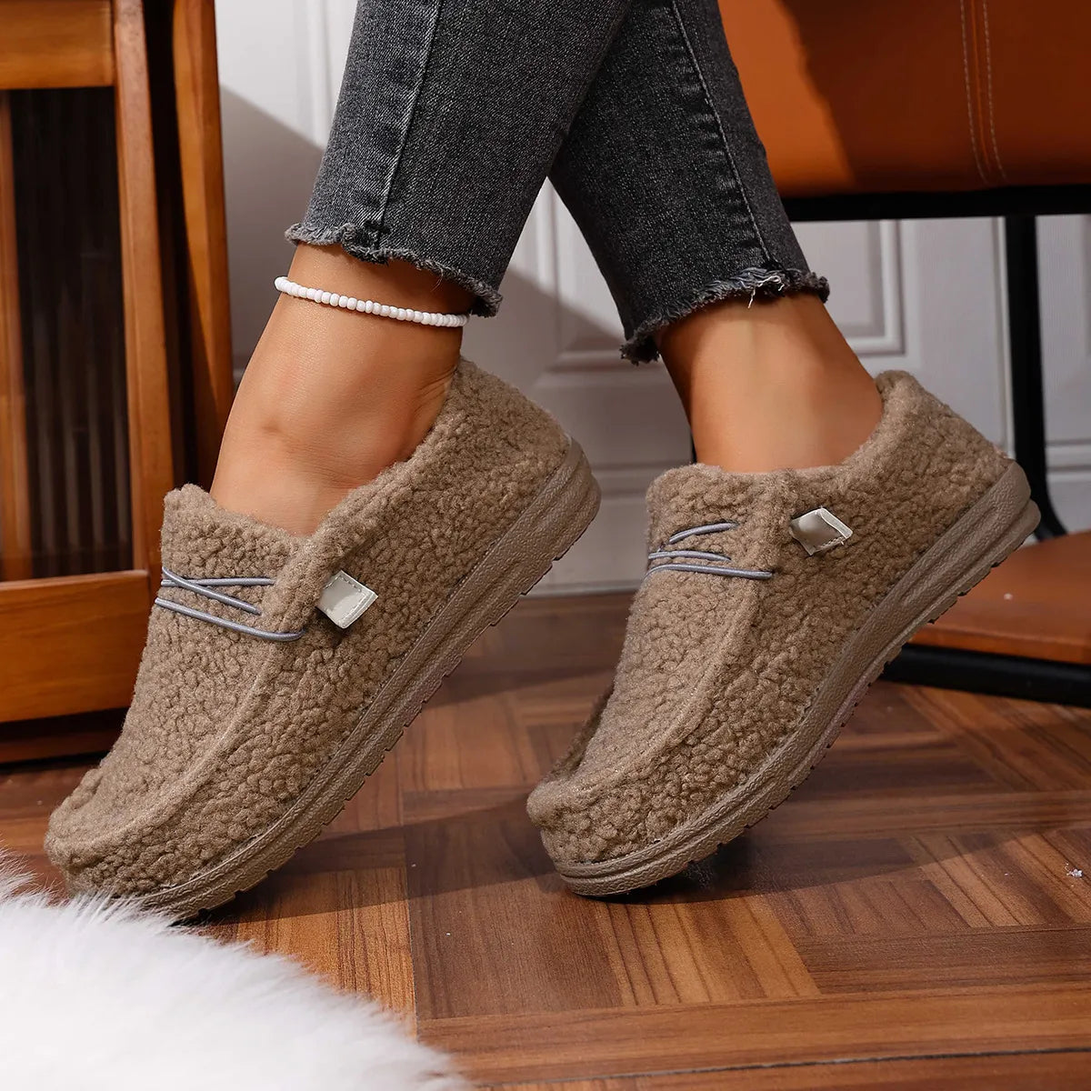 Kaelirae™ - Chaussons Douillets En Tissu Teddy