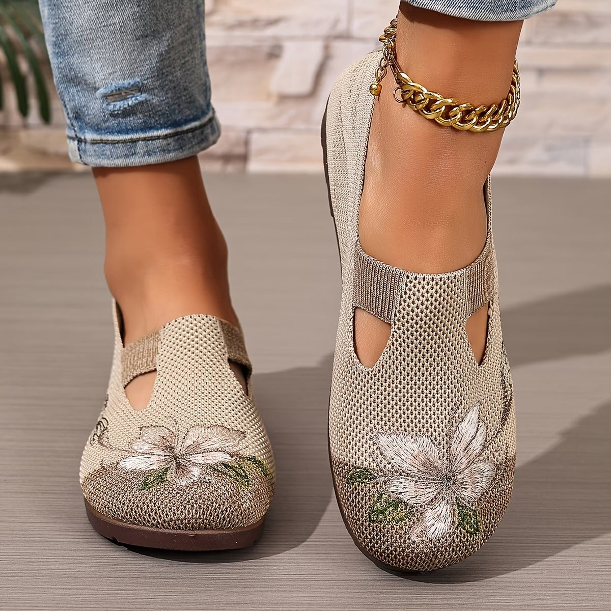 Arixa™ - Chaussures Respirantes Confortables à Broderie Fleurie