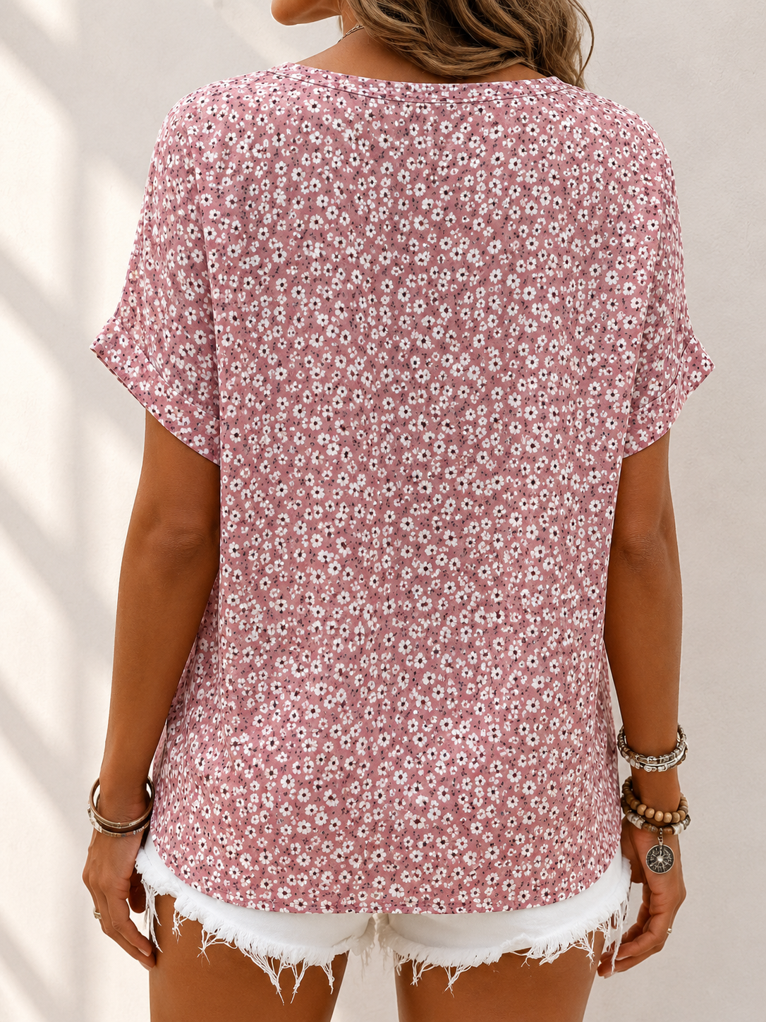 Imelda - Blouse femme florale avec boutons