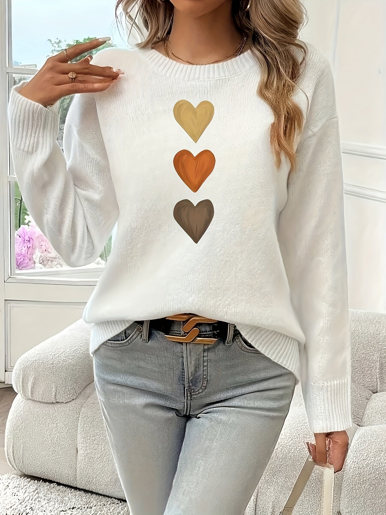 Madelyn™ - Pull Cœur Géométrique Élégant