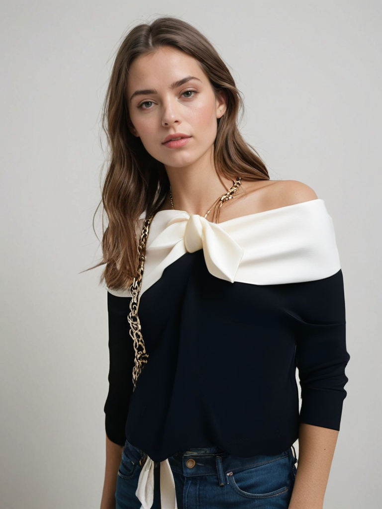 Noémie™ - Top unique avec effet nœud
