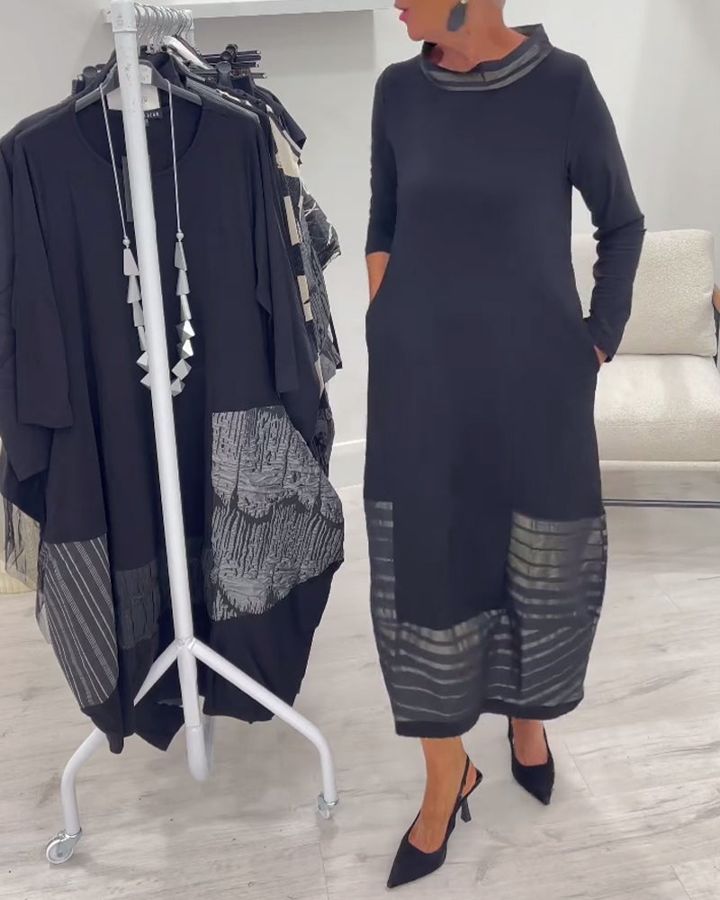 Doralynae - Robe Élégante à Panneaux Contrastés
