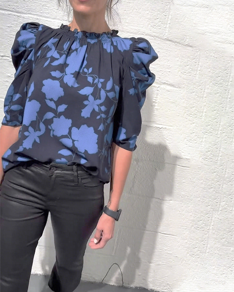 Bellamy™ - Blouse à Manches Bouffantes avec Volants