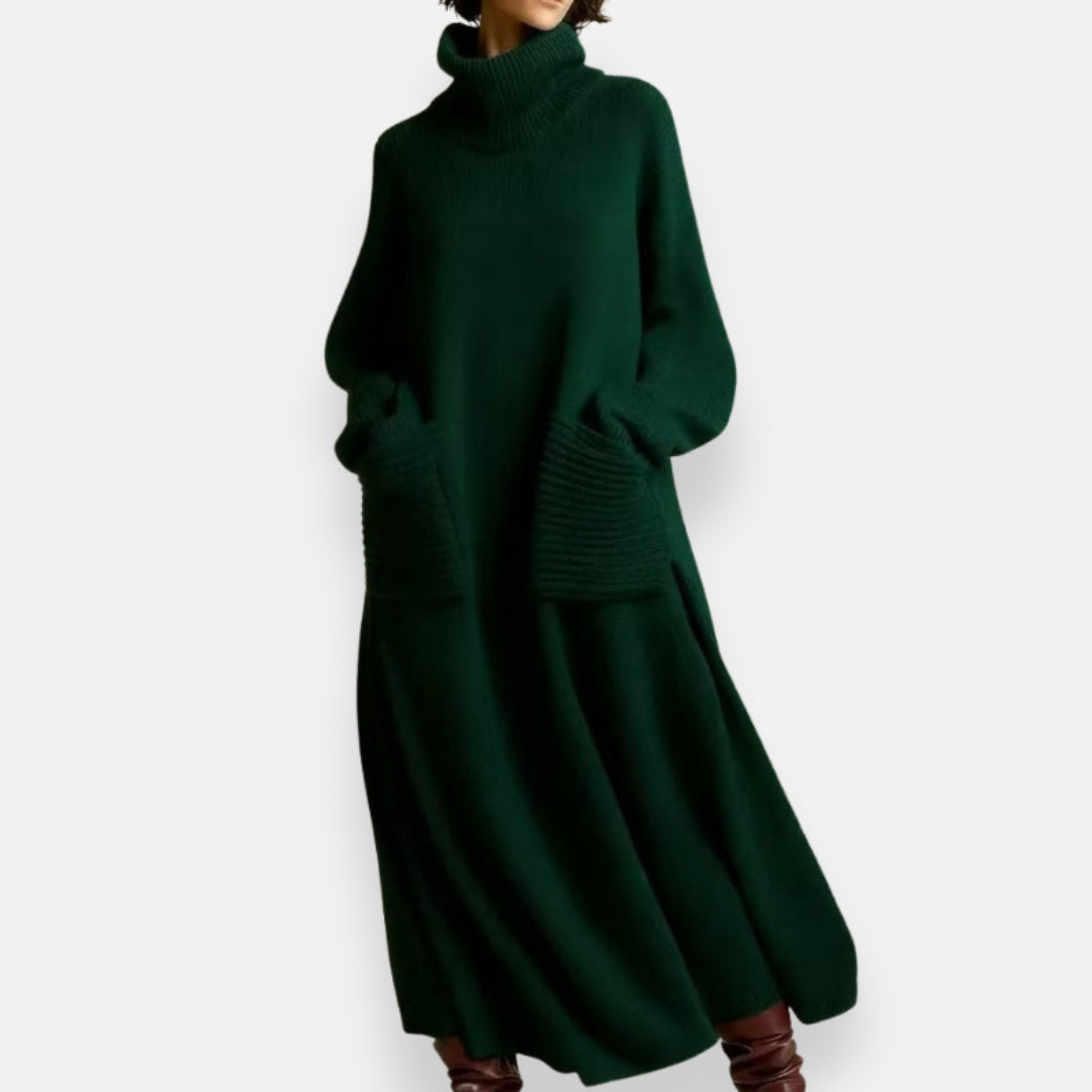 Alyndra™ - Robe En Tricot Longue À Col Montant