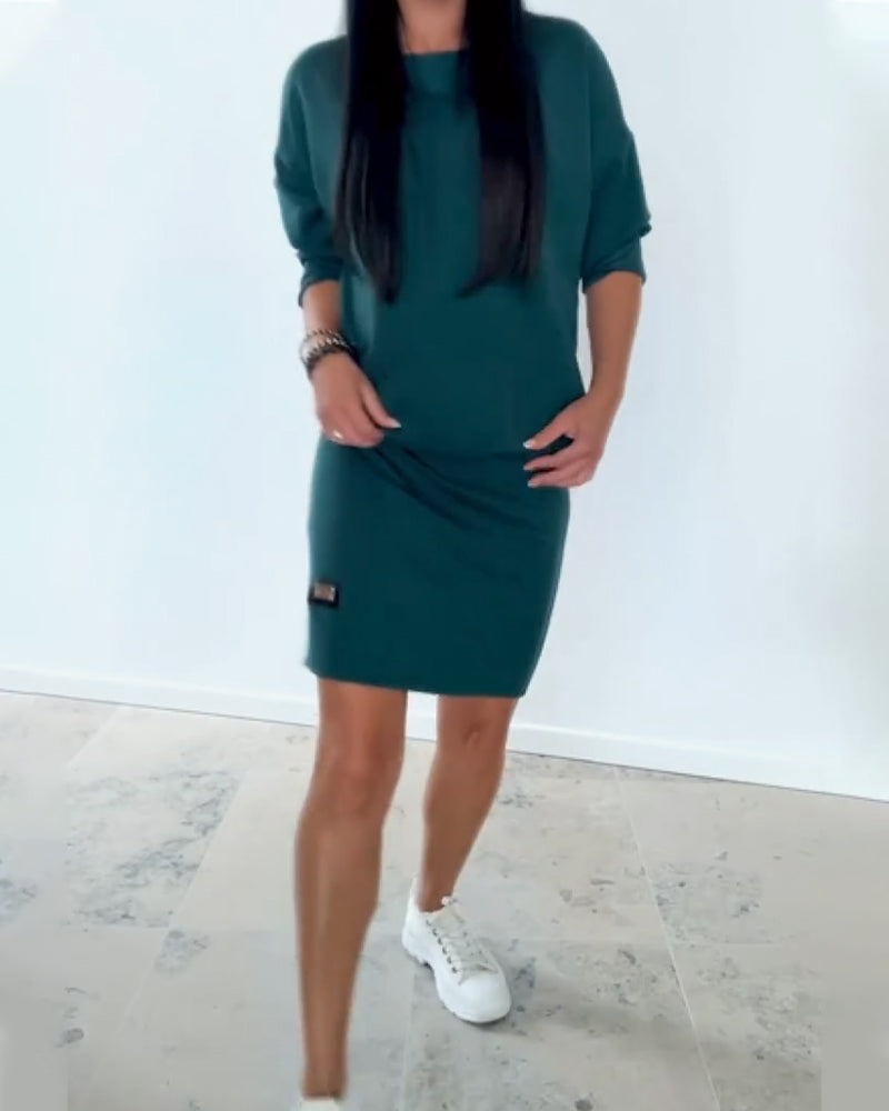 Jovirae™ - Robe Décontractée en Coton Doux à Manches Longues