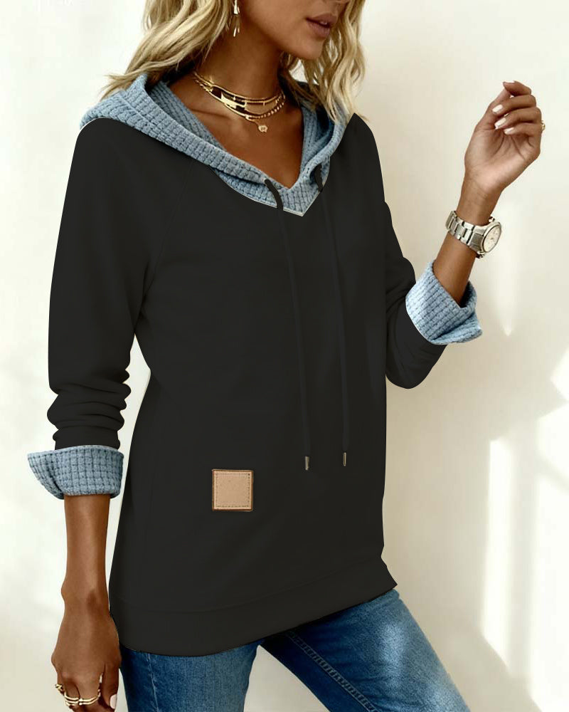 Lunessina - Sweat à Capuche Décontracté avec Motif Nid d’Abeille