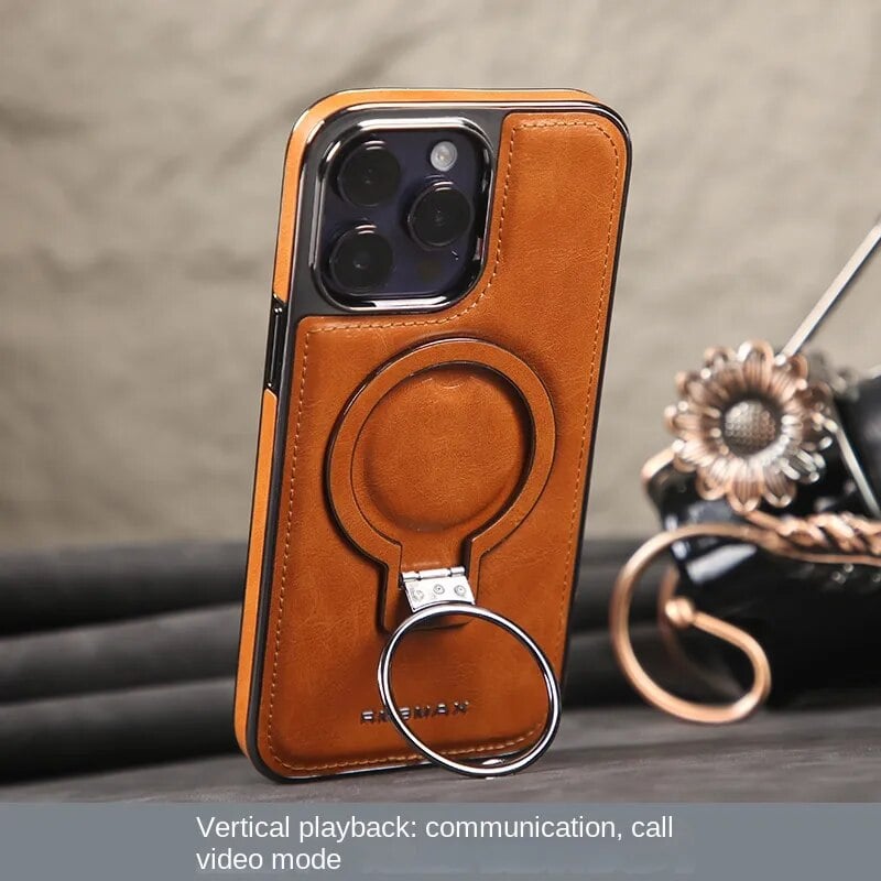 Jalira™ - Housse de téléphone iPhone en cuir luxueux avec support invisible
