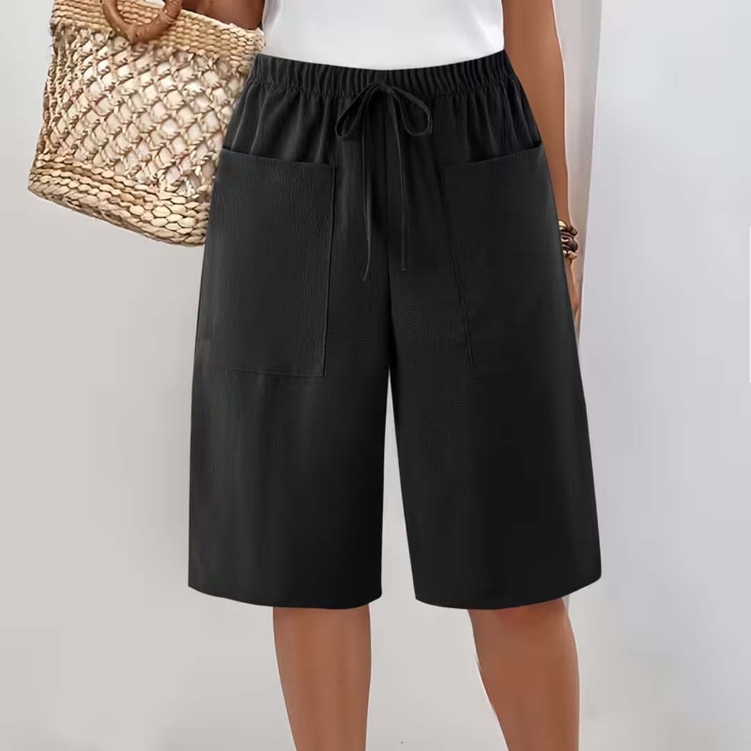 Xarelle - Short long femme avec poches et cordon ajustable
