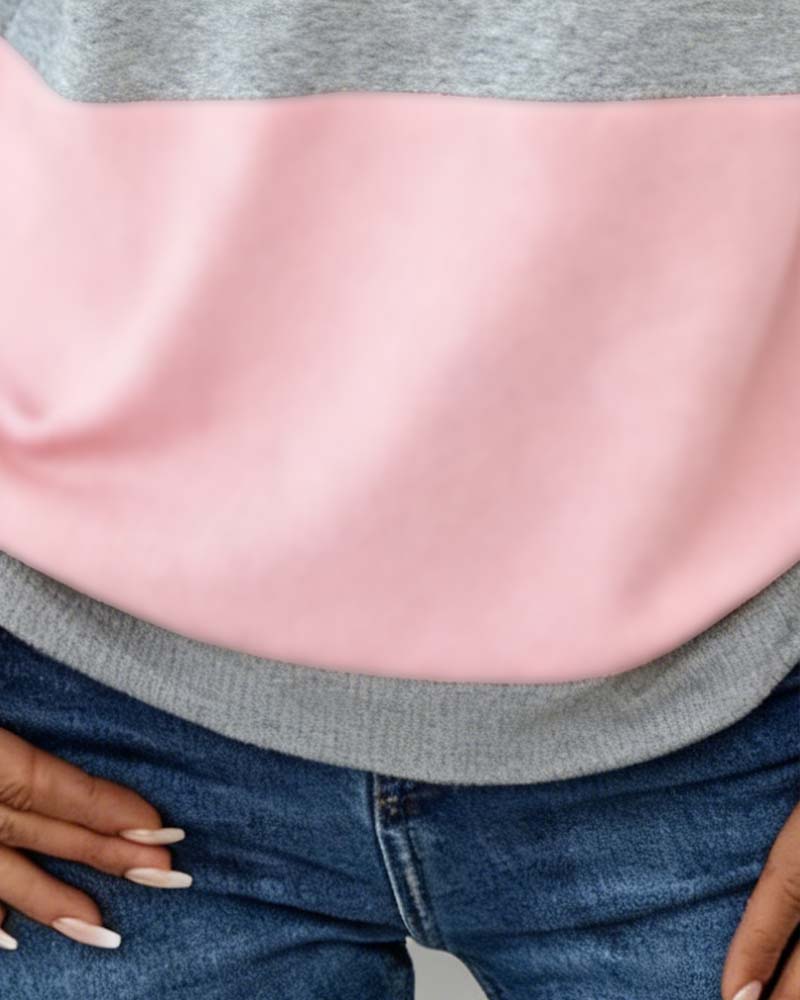 Dorinavelle - Sweat Colorblock Zippé au Confort Décontracté