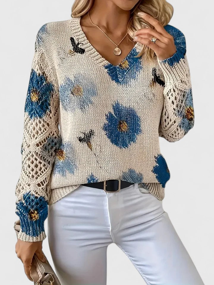 Marisavina - Pull Floral Vintage Élégant