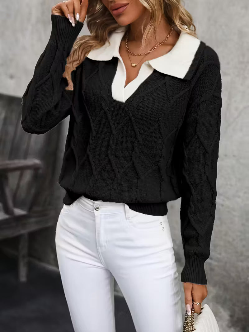 Ferina - Pull à col roulé en tricot avec motif texturé et finition élégante