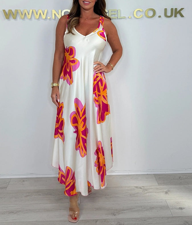 Carisia™ - Robe Maxi à Bretelles Imprimée pour une Élégance Estivale et Légère