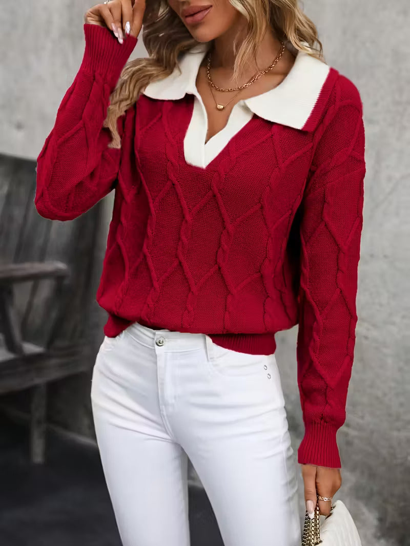 Ferina - Pull à col roulé en tricot avec motif texturé et finition élégante