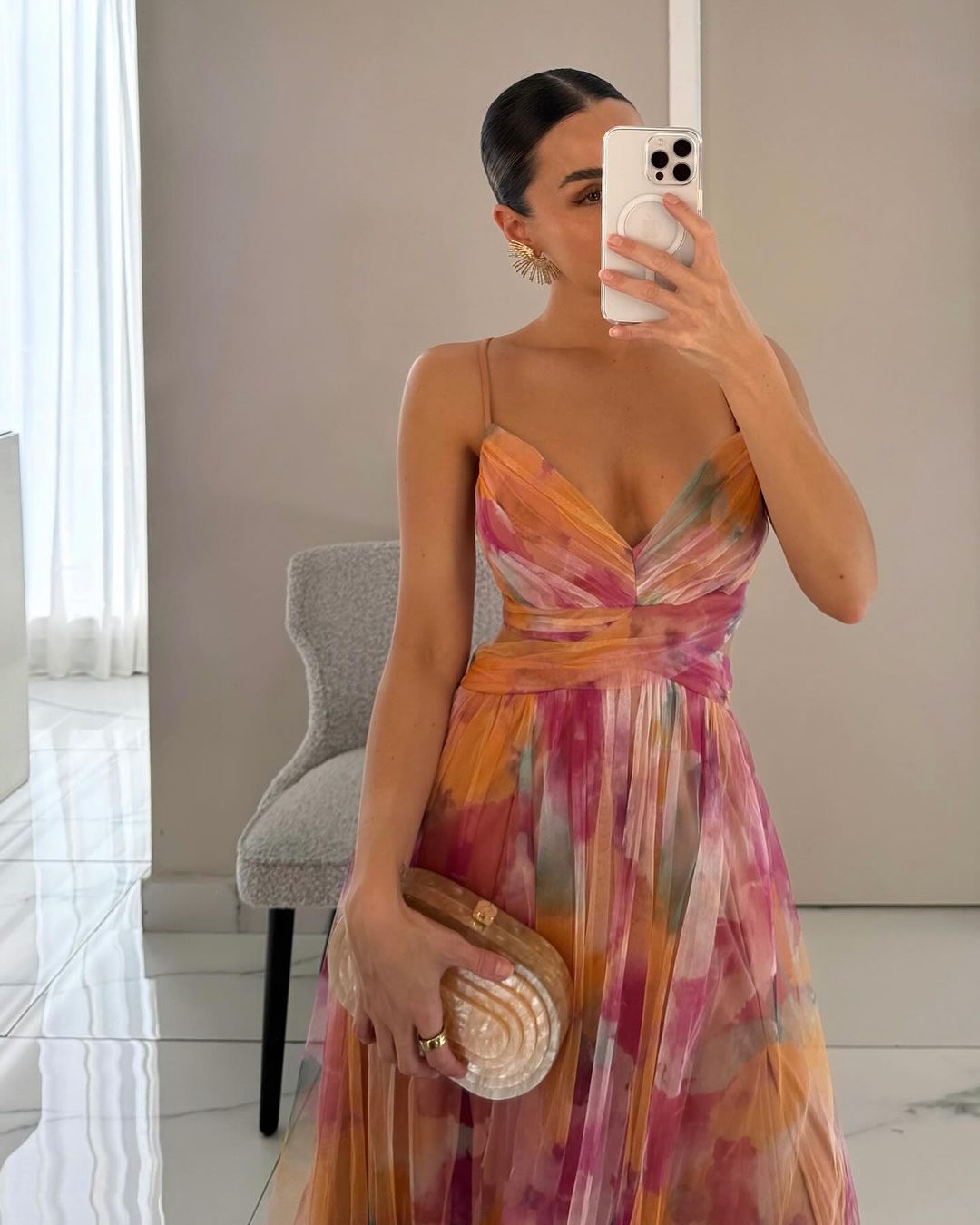 Helena™ - Robe Maxi Femme Fluide Décolleté V Bretelles Fines Élégance Florale