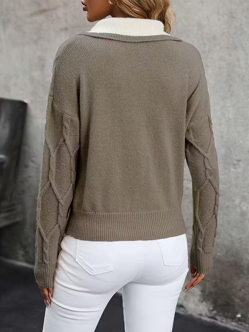 Ferina - Pull à col roulé en tricot avec motif texturé et finition élégante