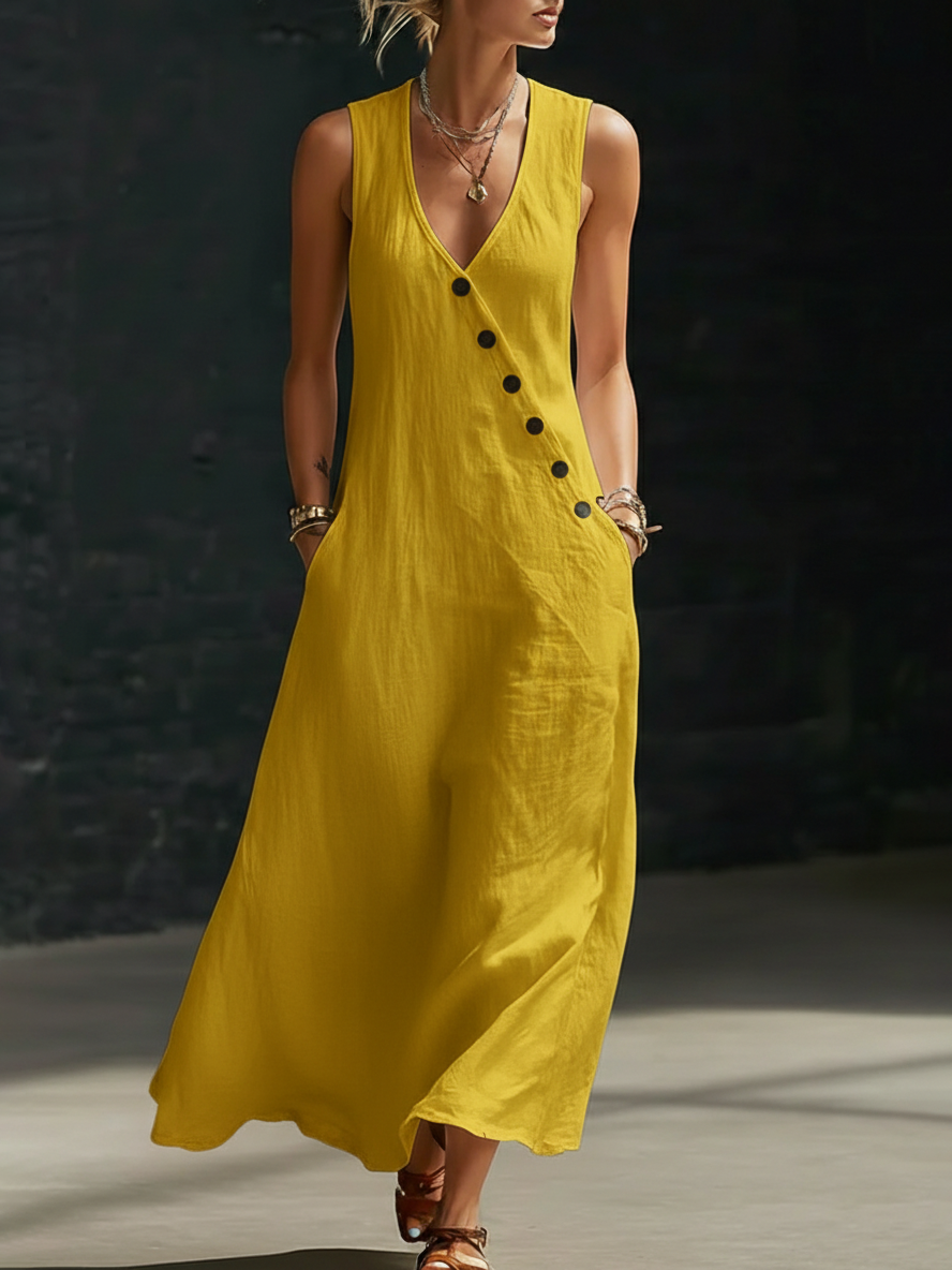 Fazira™ - Robe Femme Maxi Boutonnée Coupe Fluide Confort Quotidien