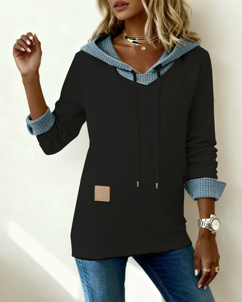 Lunessina - Sweat à Capuche Décontracté avec Motif Nid d’Abeille
