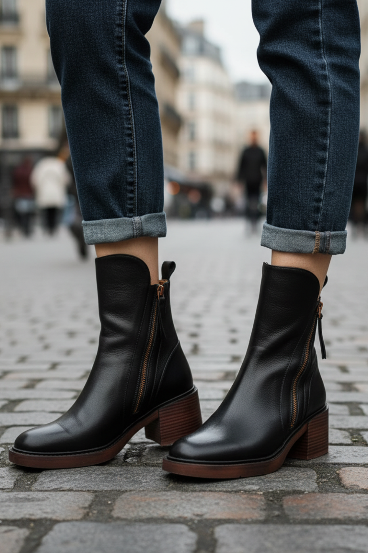Helara™ - Bottes en Cuir Noires Élégantes et Confortables