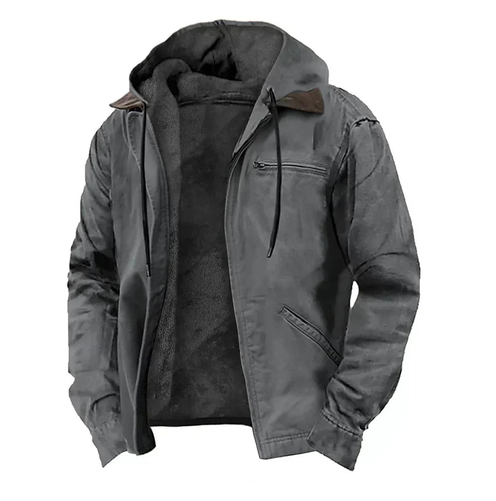 Georges - Veste homme à capuche zippée avec doublure chaude et poches