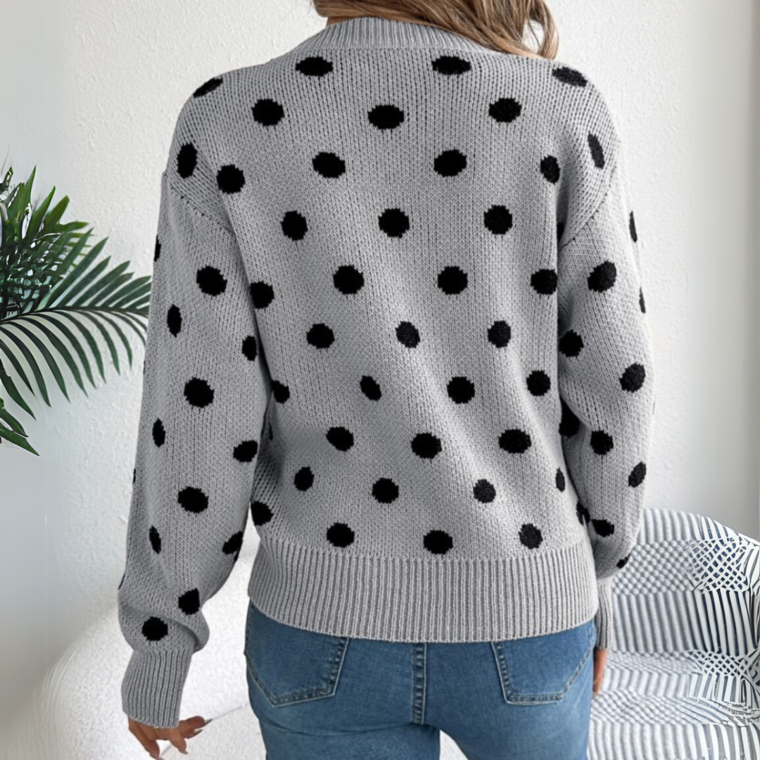 Maud™ - Pull Tricoté à Pois Élégant et Confortable