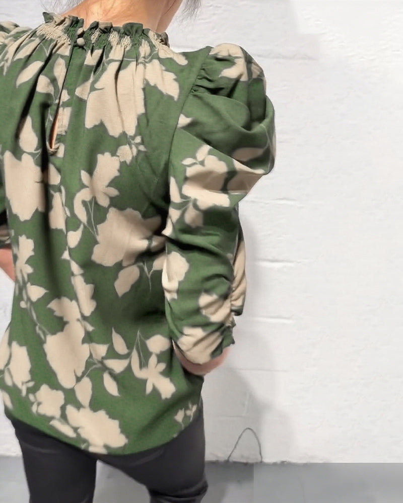 Bellamy™ - Blouse à Manches Bouffantes avec Volants