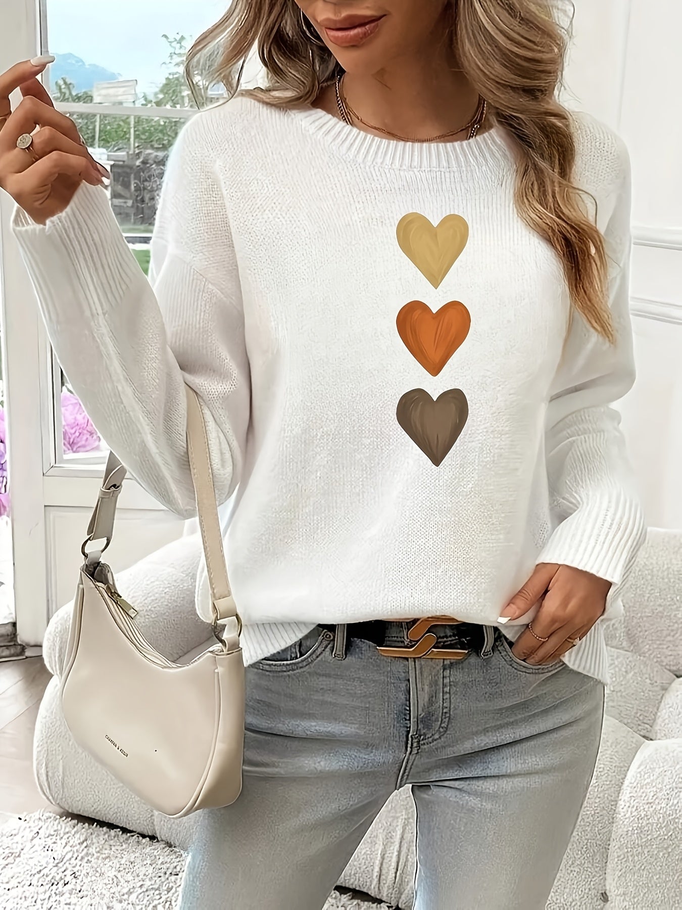 Madelyn™ - Pull Cœur Géométrique Élégant