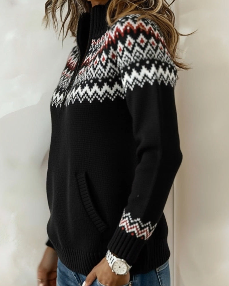 Brisavelle - Pull Vintage Avec Col Zippé