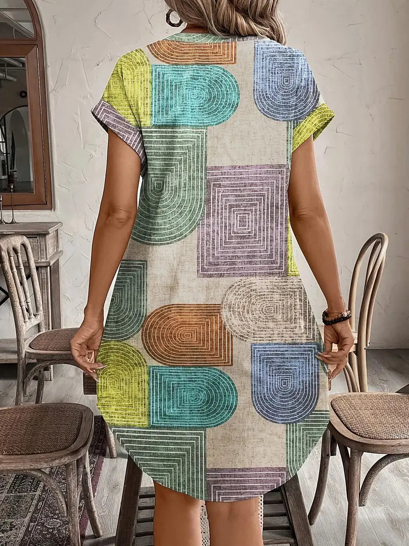 Lucille™ - Robe Géométrique Élégante