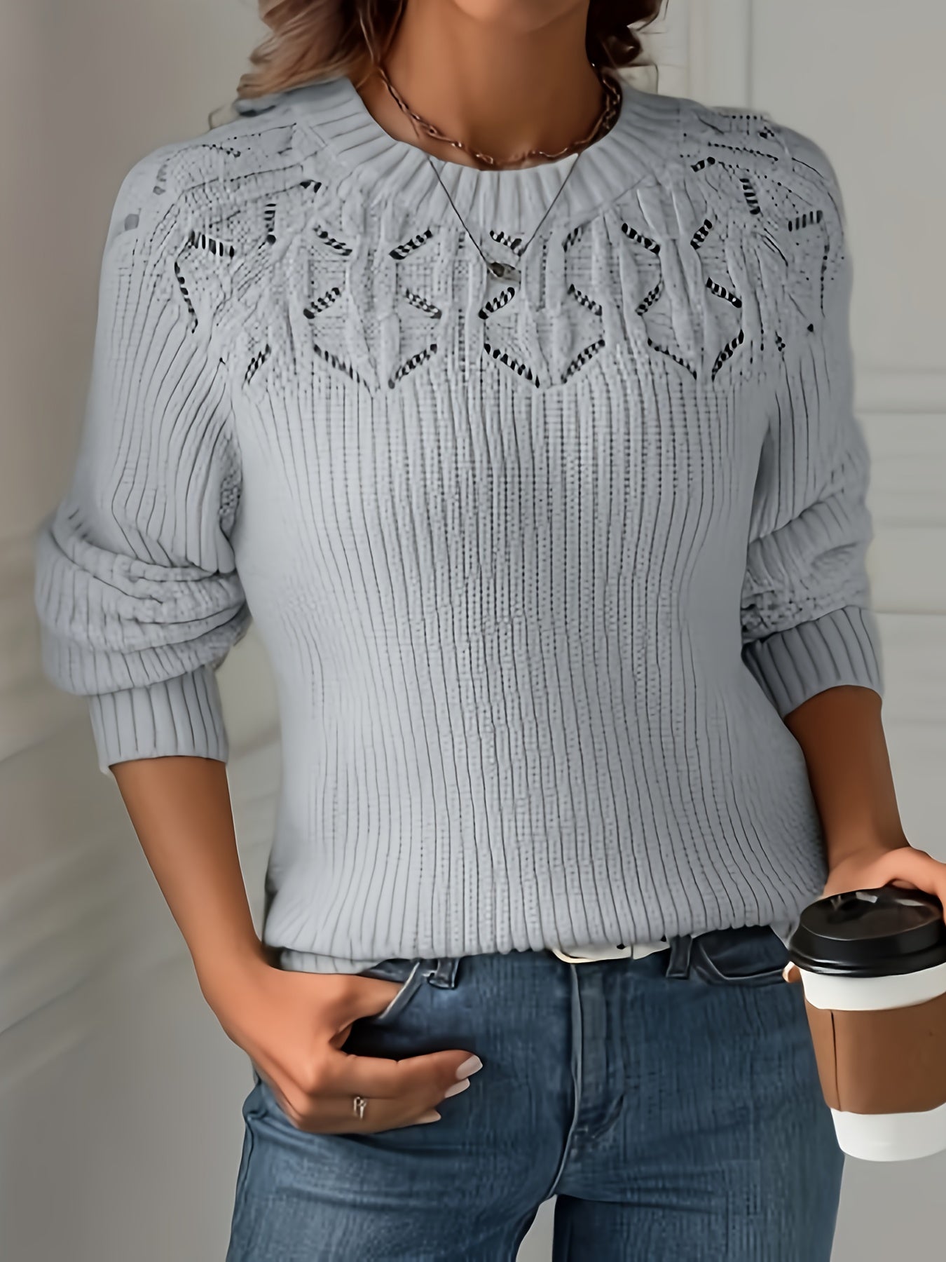 Joravelisse - Pull Tricot Élégant à Manches Longues