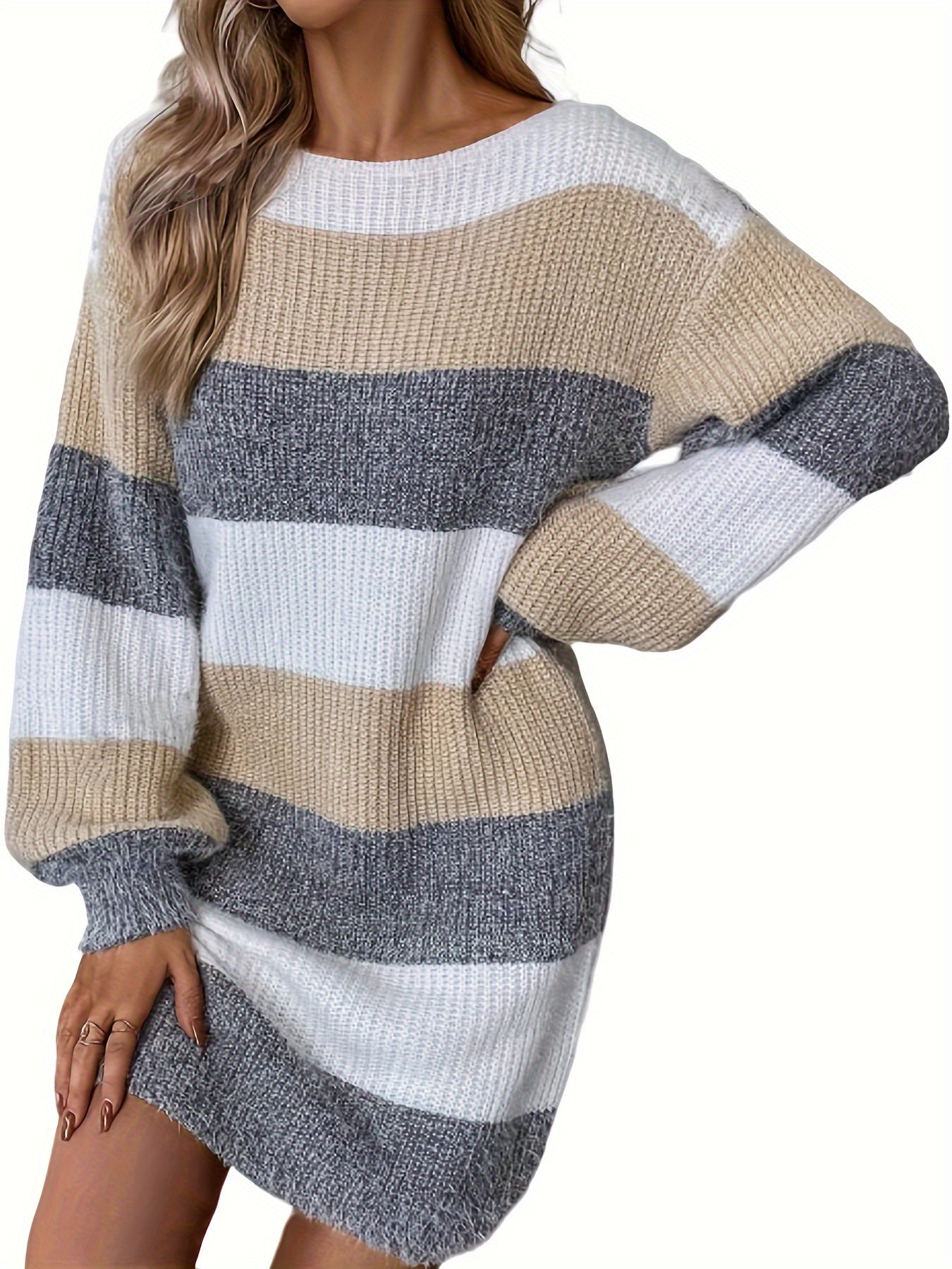 Lucile™ - Robe Pull Rayée Élégante et Confortable