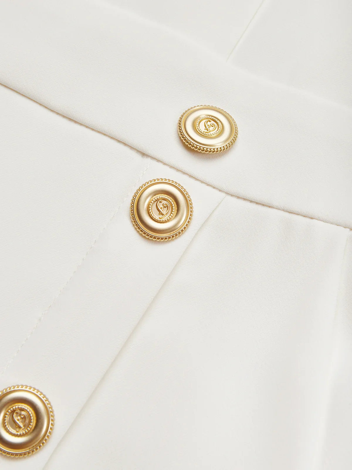 Floralia™ - Robe midi unie avec fente à boutons et décolleté rond