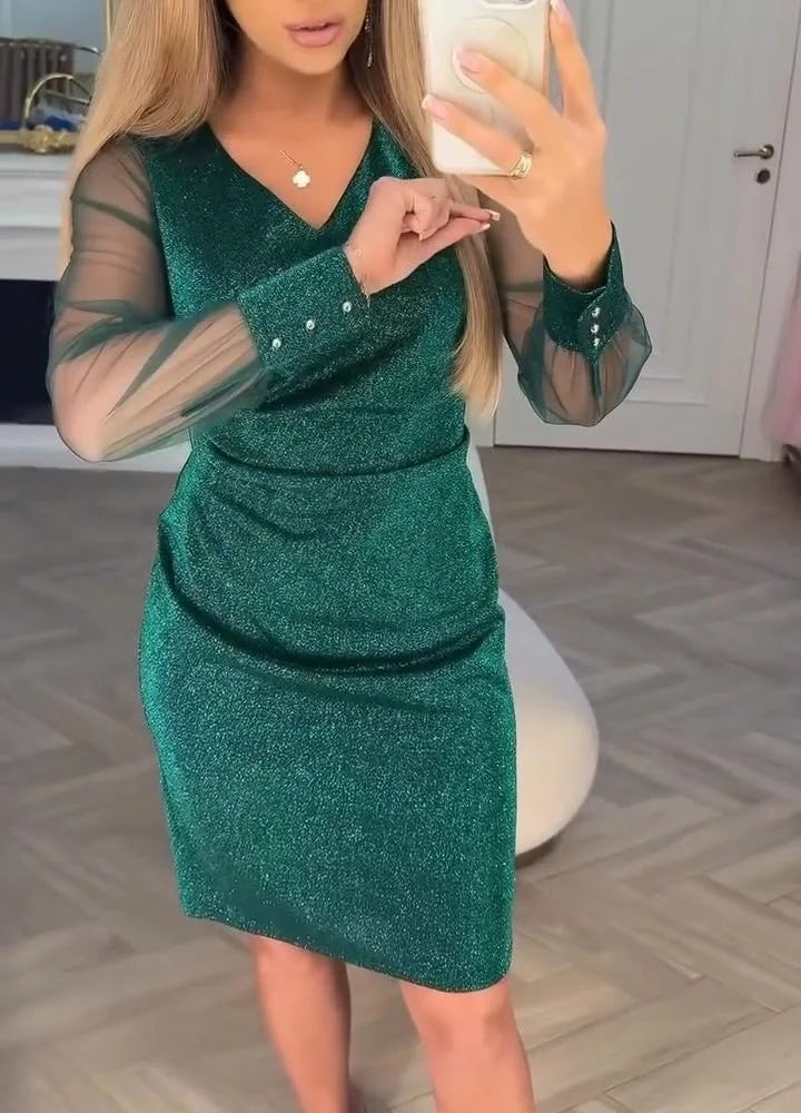 Cyenoria - Robe midi chic Lumière et Patchwork